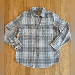 Faherty Legend Sweater Shirt, Gray Plaid, Medium